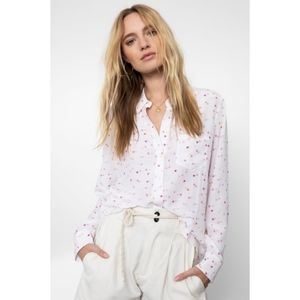 Rails 100% Silk Stars Star Button Down Shirt Top